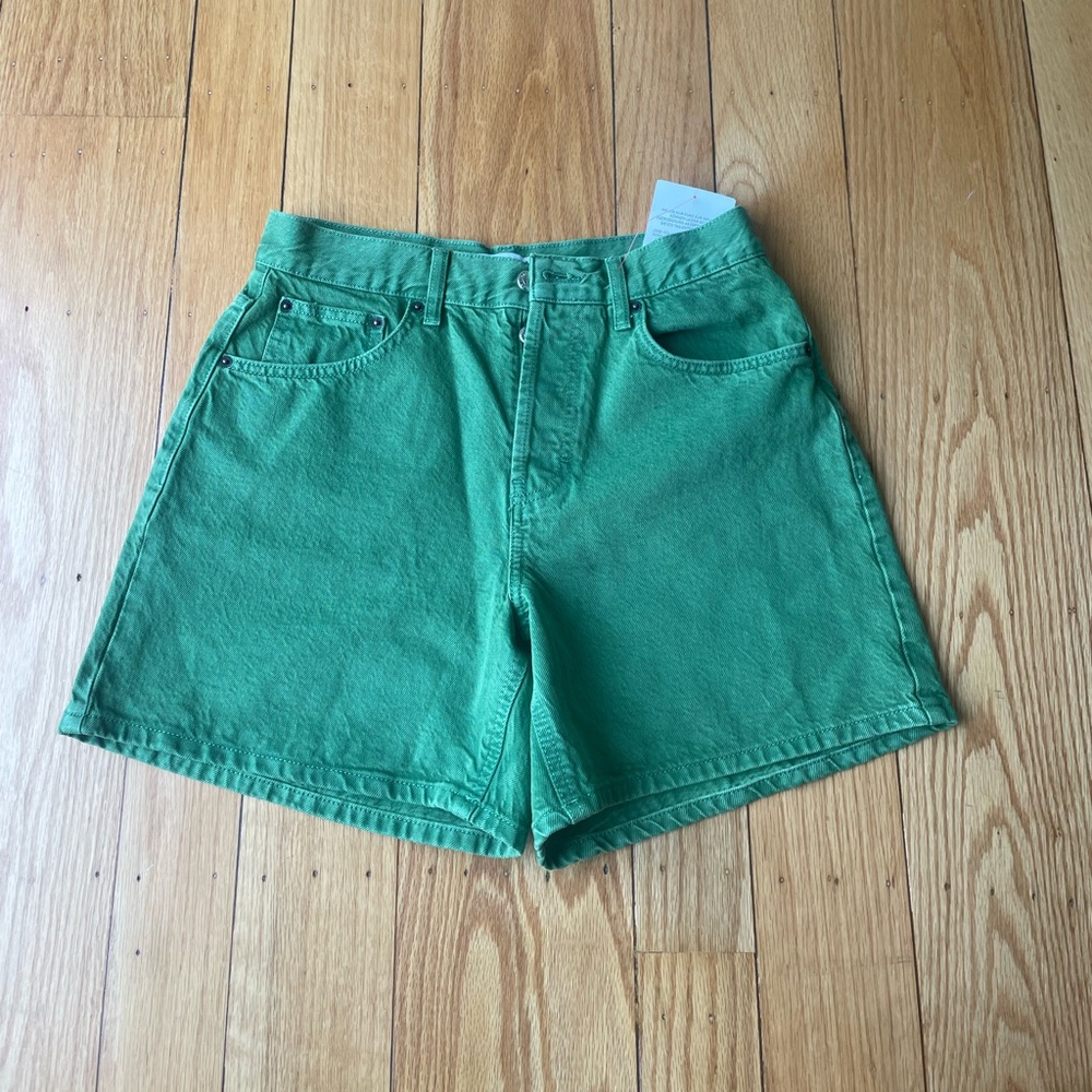 Topshop Green jean short